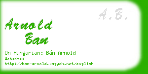 arnold ban business card